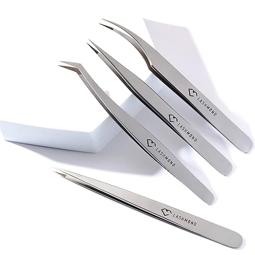 Miniatura 4 de Pinzas profesionales para extensiones de pestañas, agarre fuerte de tensión, pinzas de volumen de acero inoxidable japonés para una aplicación
