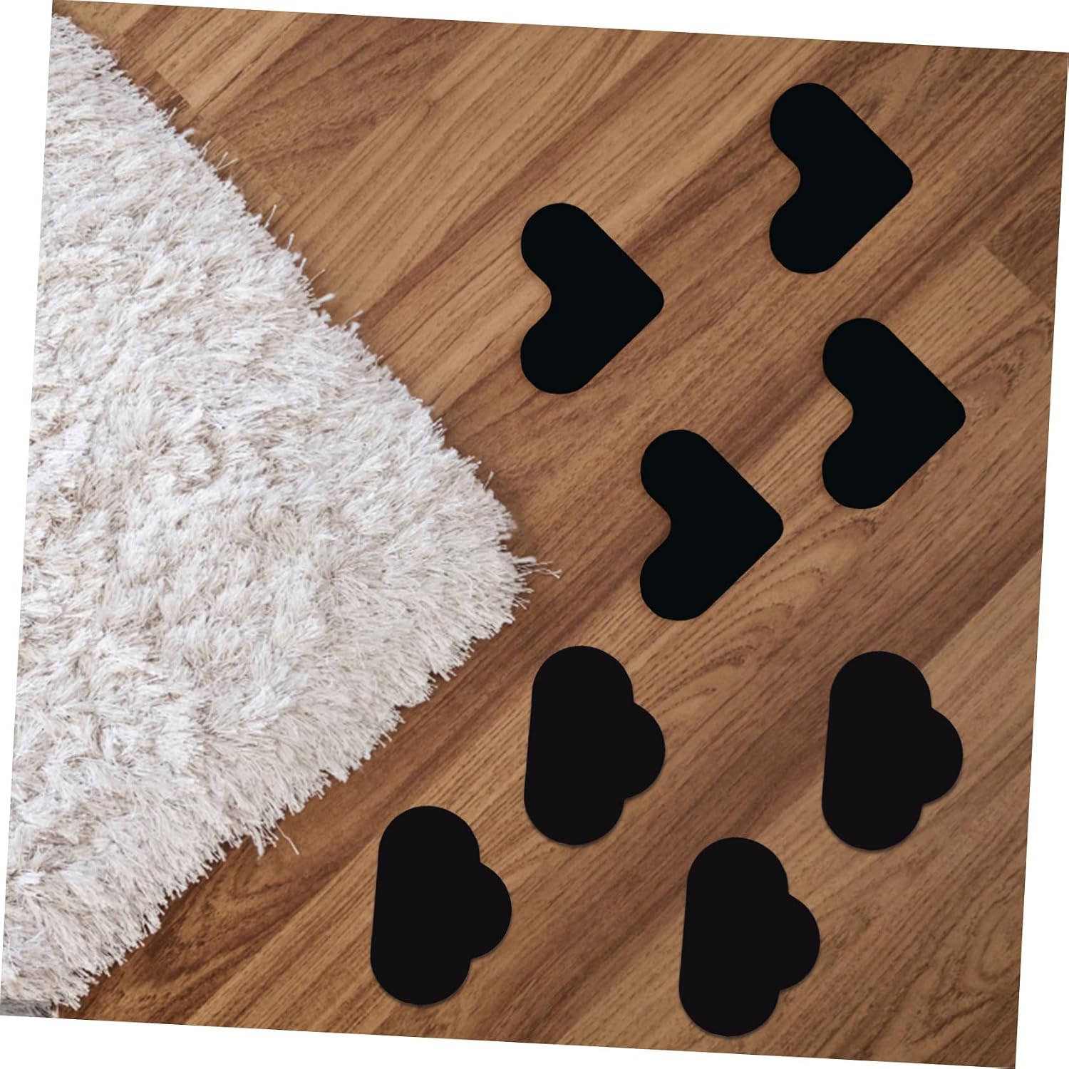 16 Pcs Rug Holders for Hardwood Floors Double Sided Adhesive Carpet Grippers Washable and Reusable Stickers for Area Rugs Tiles Prevents Slipping Kitchen Bathroom Living Room