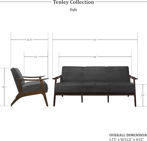 Miniatura 42 de Lexicon Savry - Silla decorativa con brazo de madera de tela de 29 pulgadas de ancho, color naranja Naranja,Marrón claro,Gris