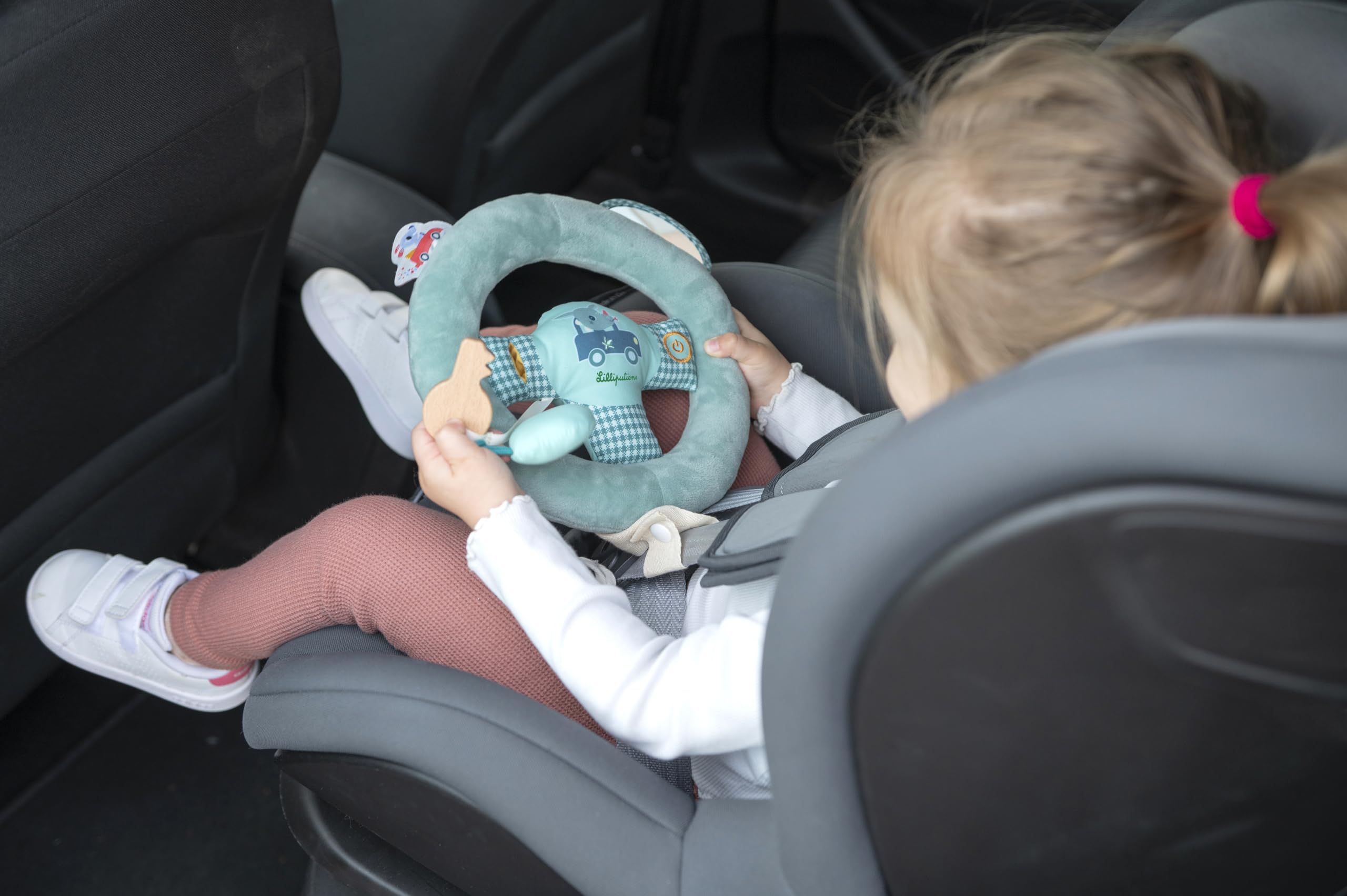 Lilliputiens - Kinderlenkrad Joe - Simulation eines Autolenkens für Kinder - Lenkrad zur Befestigung am Autositzgurt - Stimuliert die Fantasie und Koordination - Ab 18 Monaten - 83512