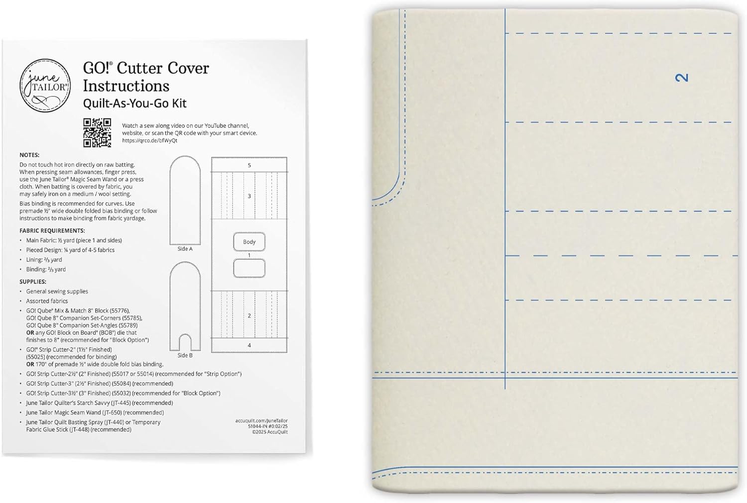 Accuquilt GO! Cutter Cover Quilt-As-You-Go Kit