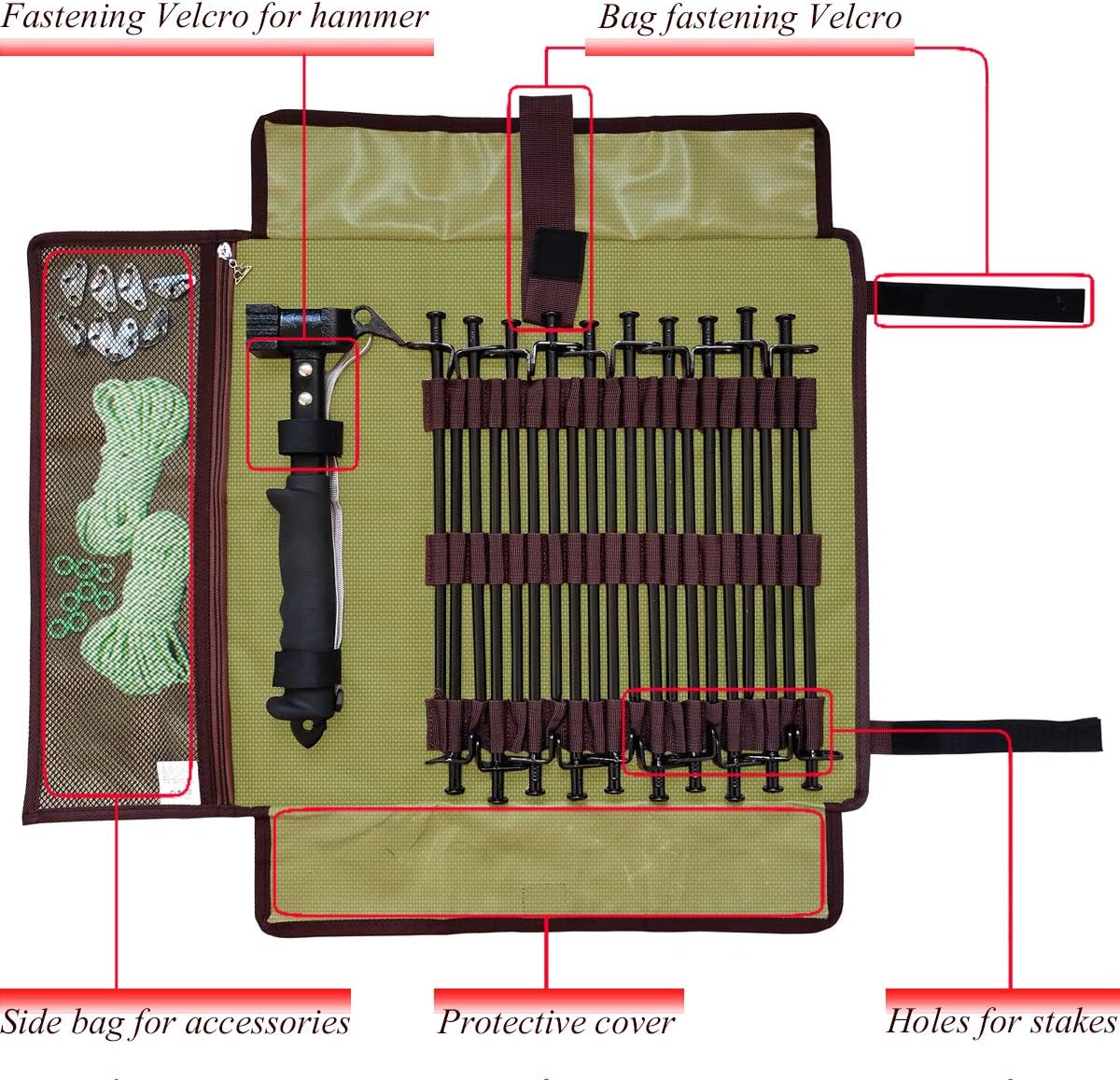 tent stake storage bag