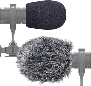 SUNMON Furry Windscreen Muff, Mic Pop Filter/Foam Wind Cover fits Rode VideoMicro Videomic Me-L Shotgun Microphone (2 PACK)