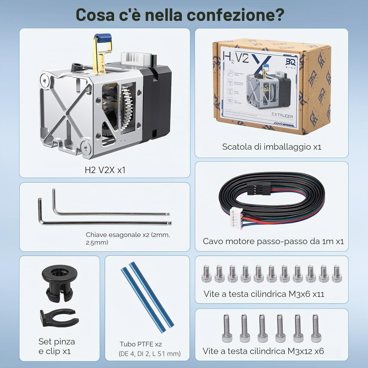 BIQU H2 V2X Direct Drive Estrusore con motore, tutto il metallo CNC Machining Extruder, Lightweight, Dual Gear, per Voron 2.4, Ratrig, Ender-3 V2 3D Printer