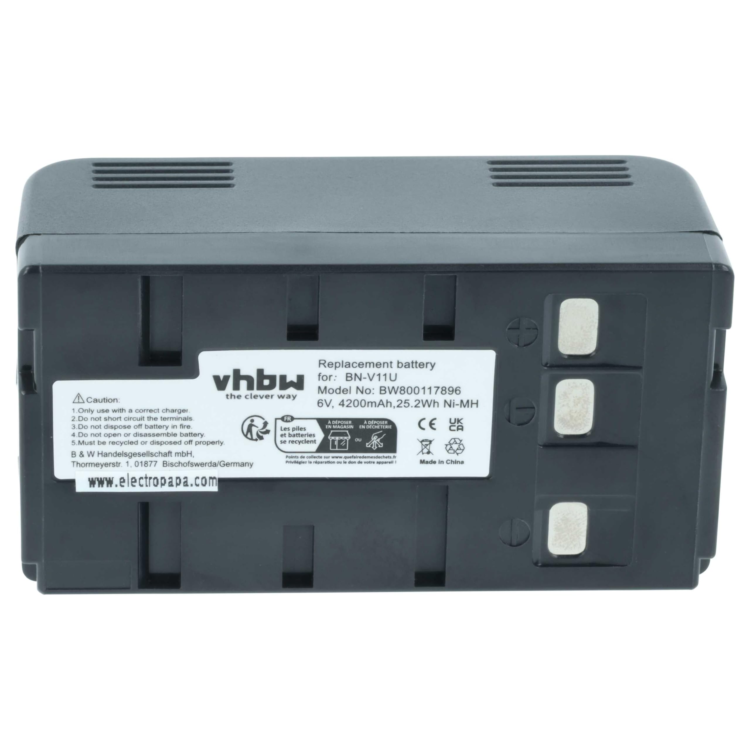 vhbw batteria compatibile con RCA PSC-20, PSC24C, PSC15, PSC-15, Pro-V800C, PSC-2, PSC20, PSC-15C, PSC2, PSC15C fotocamera (4200mAh, 6V, NiMH)