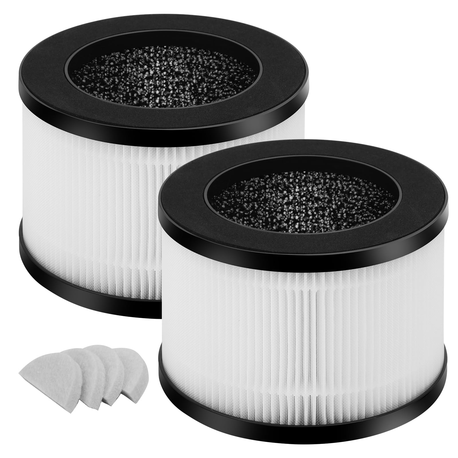 2 Packs BW301 Replacement Filters Compatible with MORFY BW301 and AGILEBOW BW301 Air Purifi-er 3 in 1 filter with H13 True HEPA and Activated Carbon Fllter with Extra 4 Pieces Aroma pads