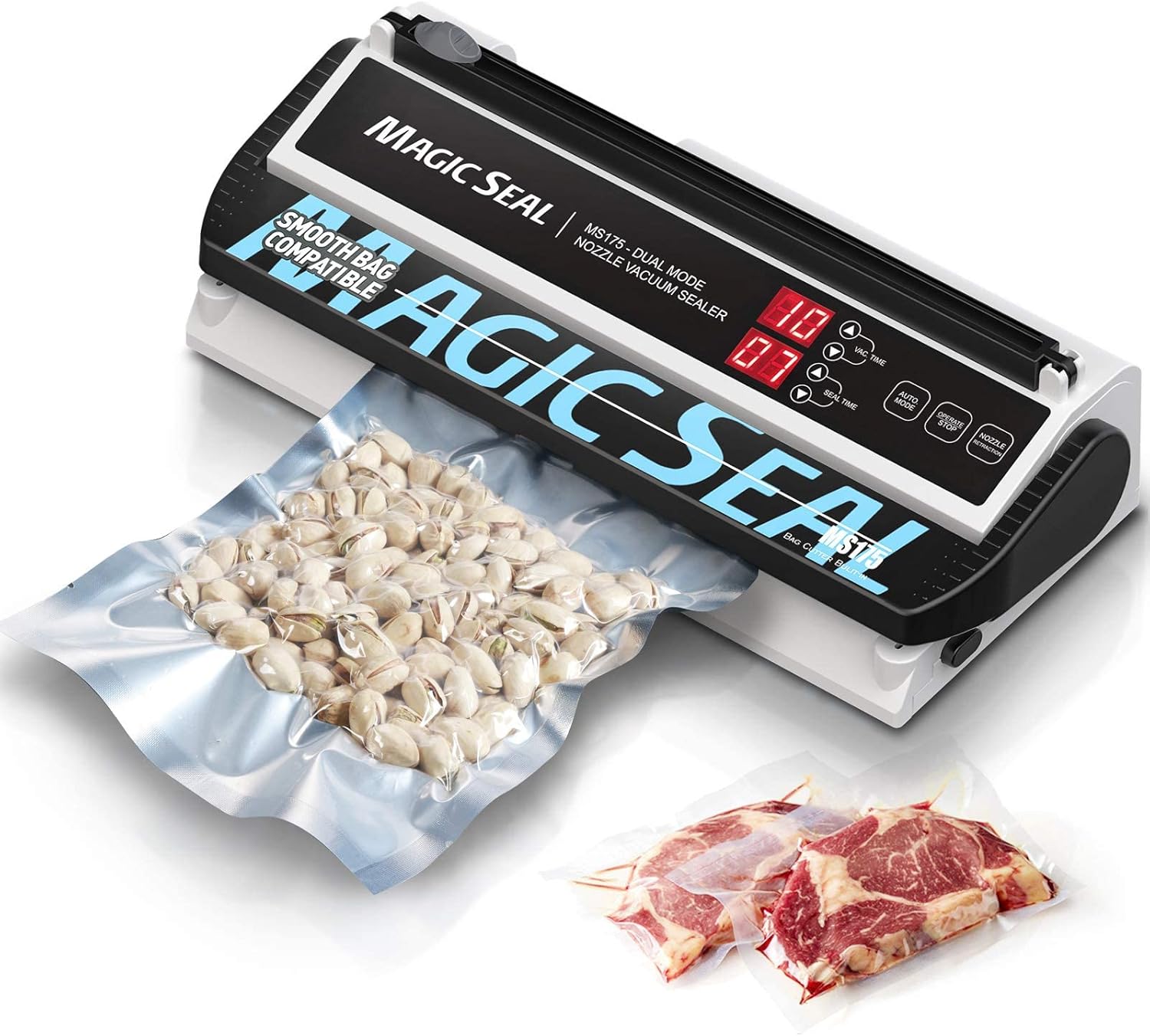 Magic Seal MS175 Vacuum Sealer and 100pcs 8” X 12” Smooth Vacuum Bags Bundle