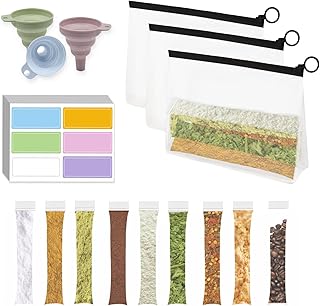 100pcs Protein Powder Container Set, Protein Powder Storage Container To Go, Powder Dispensers with Funnel and Labels for Travel Fitness Workout Trip