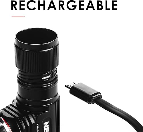 Miniatura 5 de NEBO Transcend - Linterna frontal de 1000 lúmenes y luz de gorra, lámpara LED recargable por USB e inspector de 500+ luz para bolígrafo, 500 lúmenes
