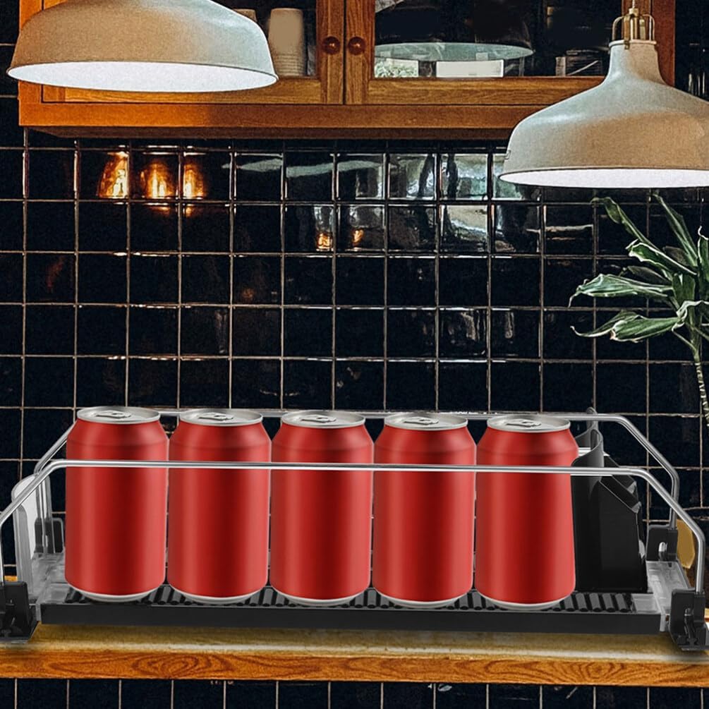 Gatuida Fridge Soda Can Dispenser Automatic Pusher Easy Install Mini Soda Can Organizer