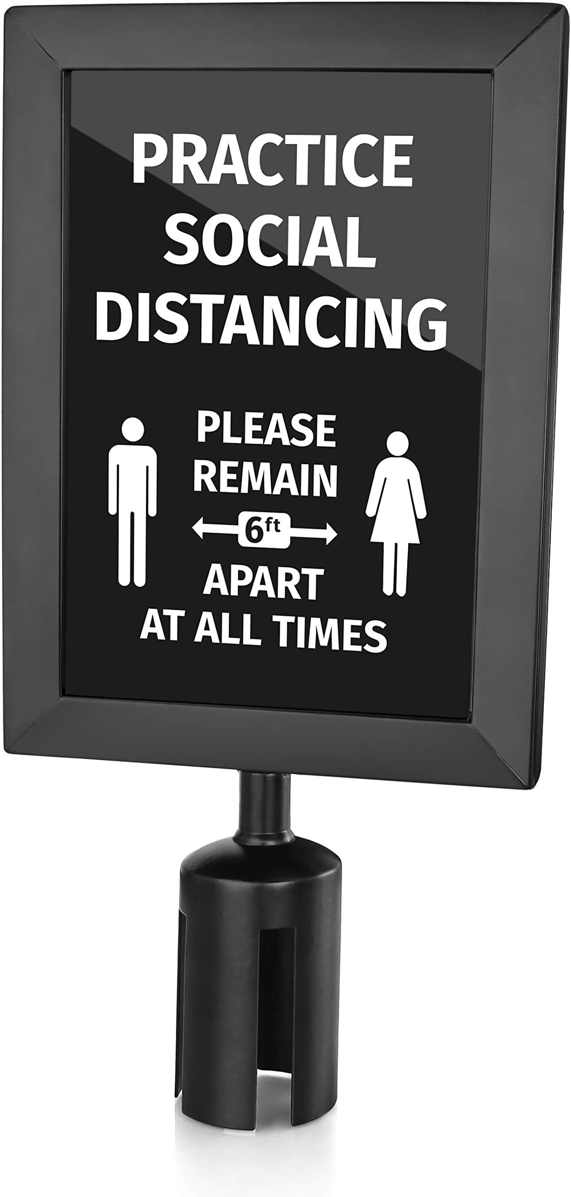 54729 Commercial-Grade Stanchion Top Sign Frames, Black, Sign Sold Separately (Fits 2.5-Inch Post Diameter)