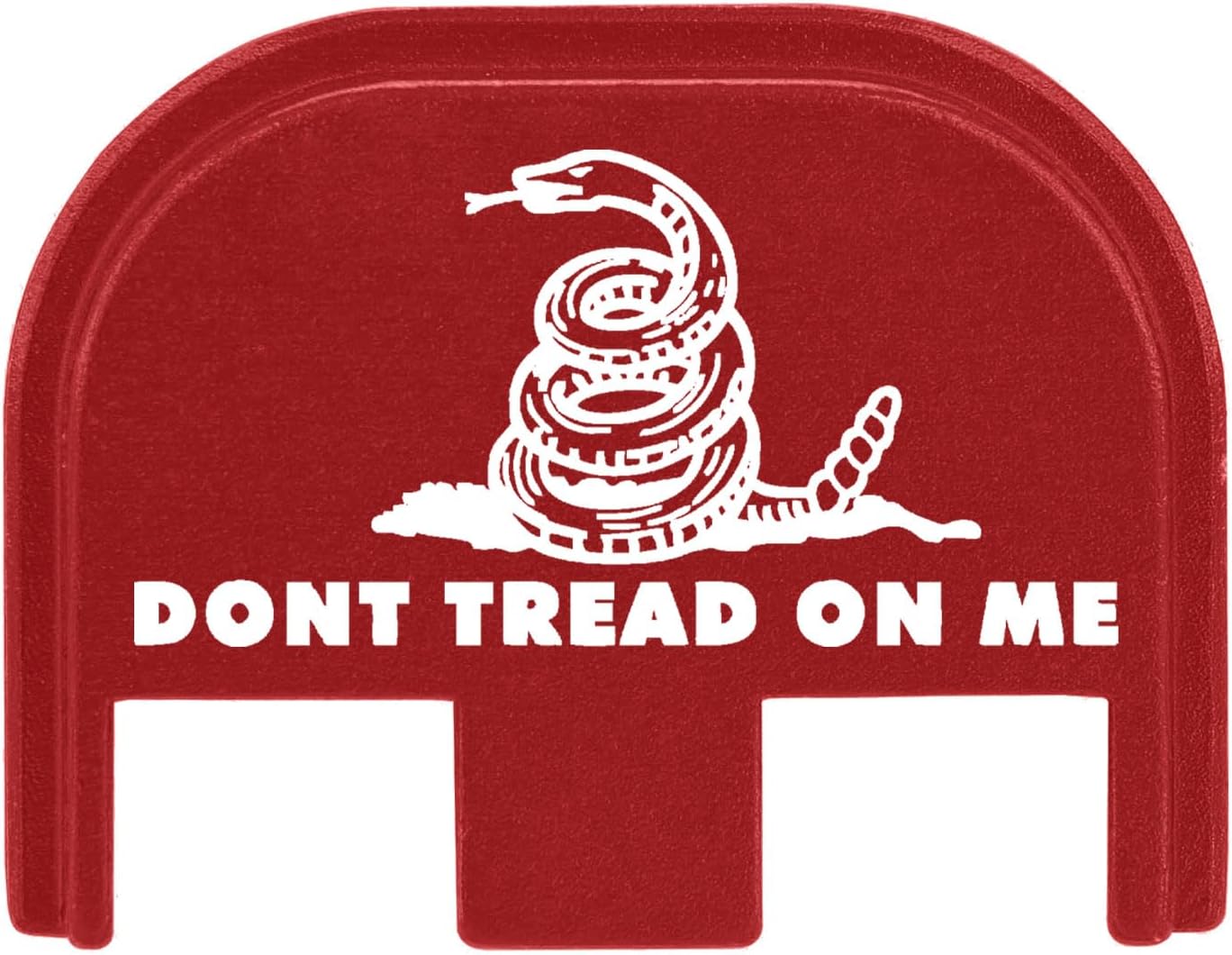 NDZ Performance Gen 5 Slide Cover Back Plate for Glock 17 19 19X 22 23 26 27 34 45 9MM .40 S&W Laser Engraved Patriotic Images in Red Aluminum - Don't Tread On Me