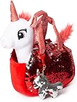 Little Jupiter Plush Pet Jeu avec/pourpre - Animaux farcis de licorne pour les filles - Licorne en peluche - Licornes farcies - Cadeau pour 4-7 ans (Licorne blanche)