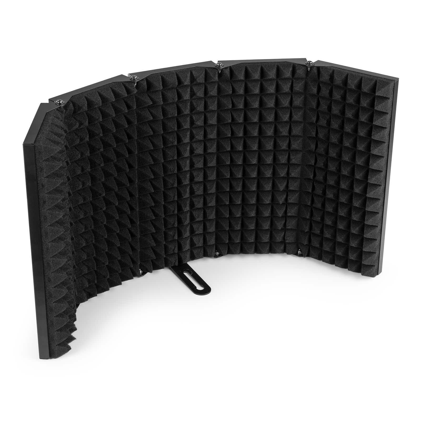 Vonyx MRF30 - Panel acústico para micrófono, pantalla metálica de 5 paneles, paneles laterales ajustables y plegables, montaje en pie o mesa, ideal para su estudio de grabación