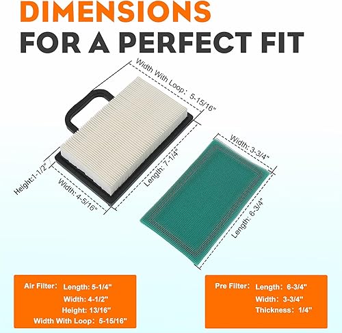 Miniatura 8 de Kit para cortadora de césped Briggs & Stratton Intek Extended Life Series de 18-26 hp. Incluye filtros de aire 698754 y 273638, filtro de