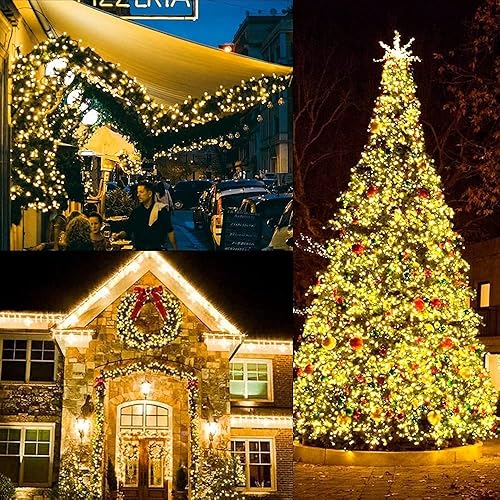 Miniatura 7 de LAMPHOME Tira de luces LED de 34.1 pies con 100 luces LED para árbol de Navidad para interiores y exteriores, con temporizador, 8 modos, cable verde