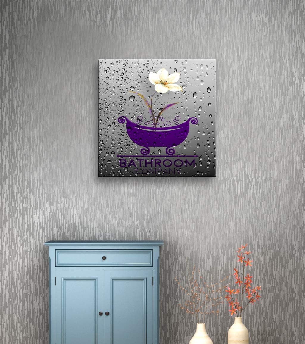 Buy Home Bathroom Decoration Artwork Purple Bath Tray Flowers Modern Decorative Canvas Wall Art For Wall Decor And Framed Ready To Hang 14x14 Online In Indonesia B08nx5m3wq