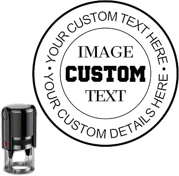 Custom Logo Stamps,Self-lnking Signature Personalized Log Stamps for Signing Name,Rubber Stamps for Business,Return Address Stamp - 9 Colors, 4 Sizes