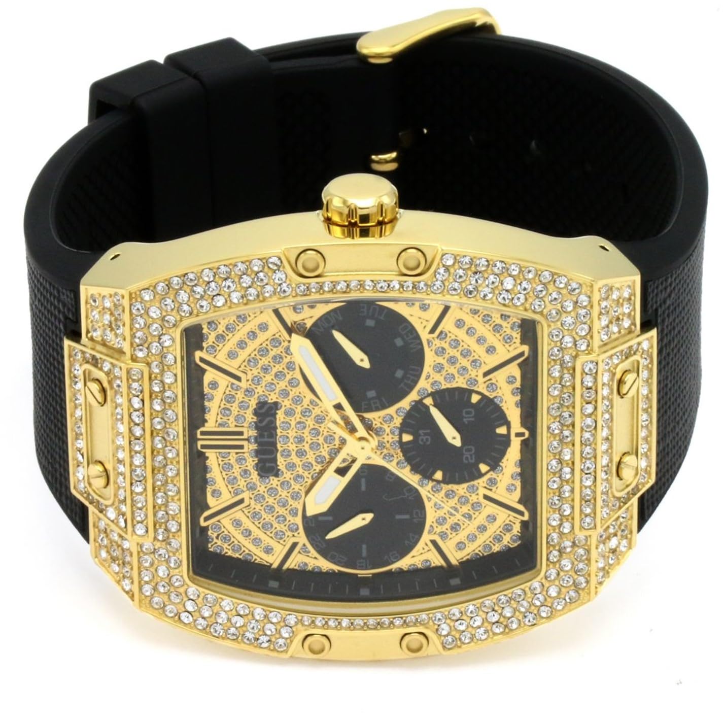 Guess Men's Trend Casual Tonneau Diamond 43mm Watch