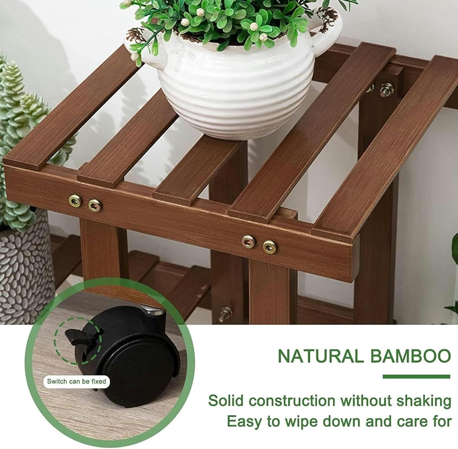 Interior Plants Support Support for Rolling Plants Exhibition of Plants Shelves for Various Flowers with Blockable Wheels ， Support for ，