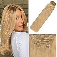 Vista 13 de WindTouch - Extensiones de cabello humano liso con pinzas, color negro azabache, 2.47 onzas, N.° 1, 12 pulgadas, 7