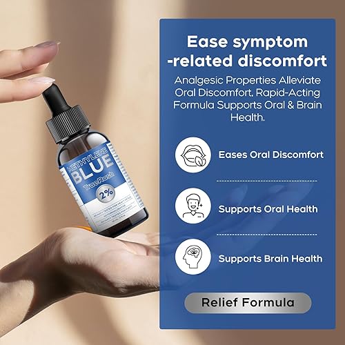 Miniatura 4 de Gotas líquidas ultra puras de color azul de metileno al 2 %  Fórmula de grado farmacéutico de grado USP  Sin alcohol y sin formaldehído  Botella de