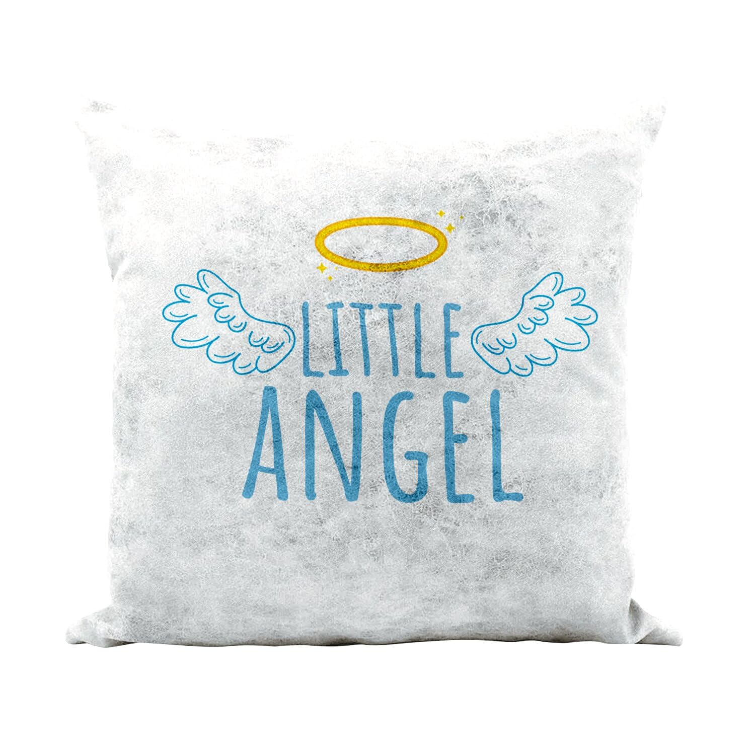 Coussin Little Angel blanc similicuir 40x40 cm housse incluse