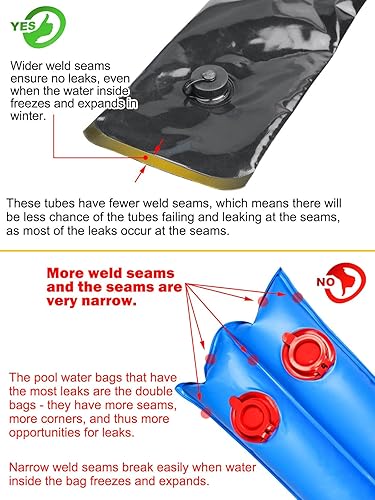 Miniatura 5 de Abimars Tubo de agua de invierno de esquina de 0.028 in más grueso para cubiertas de piscina, paquete de 4 bolsas de peso de agua de 23.6 x 11.8