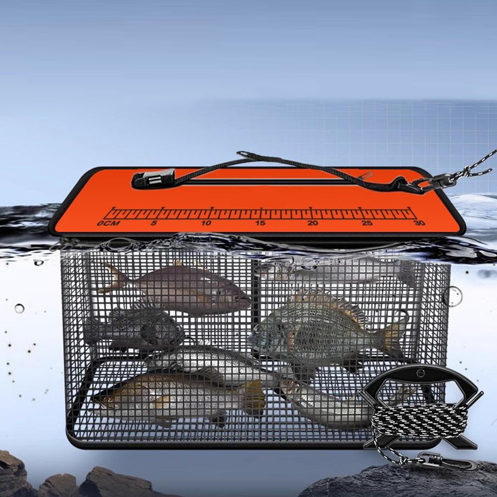 Panier Flottant pour Poissons | Panier À Poissons Portable Réfléchissant - Piège Organisateur de Sangsues à Haute Visibilité pour Grand-Père et