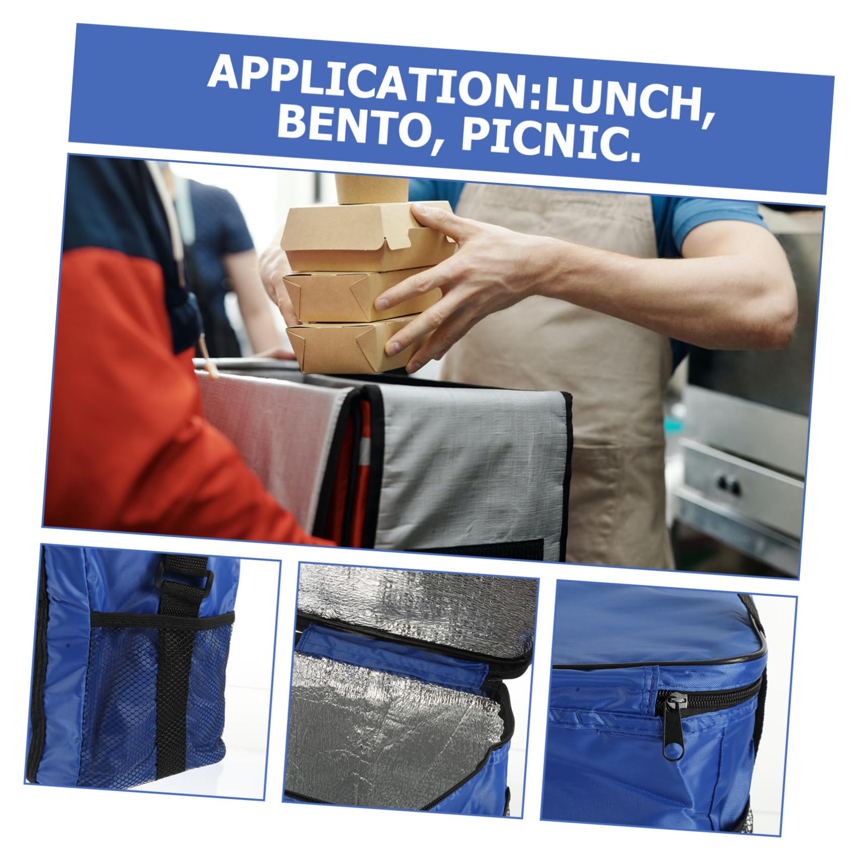 Healifty Bolsa de Almuerzo de Tela Oxford Azul, Aislante para Alimentos | Mantiene Frío y Frescura, Uso en Clases y Picnic, Formato Portátil para Comida