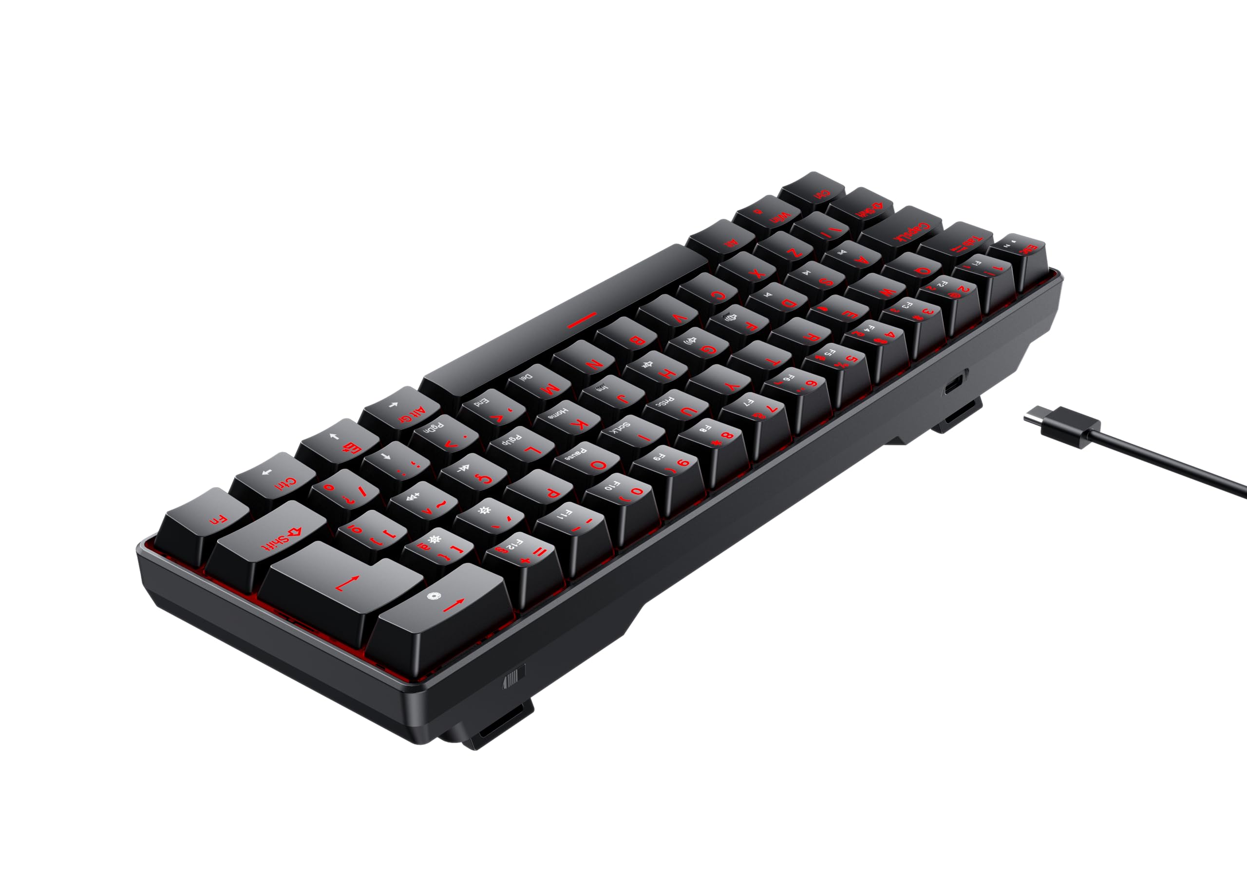TECLADO MECÂNICO HYRAX THUNDER HCK61 ABNT2 PRETO SWITCH VERMELHO
