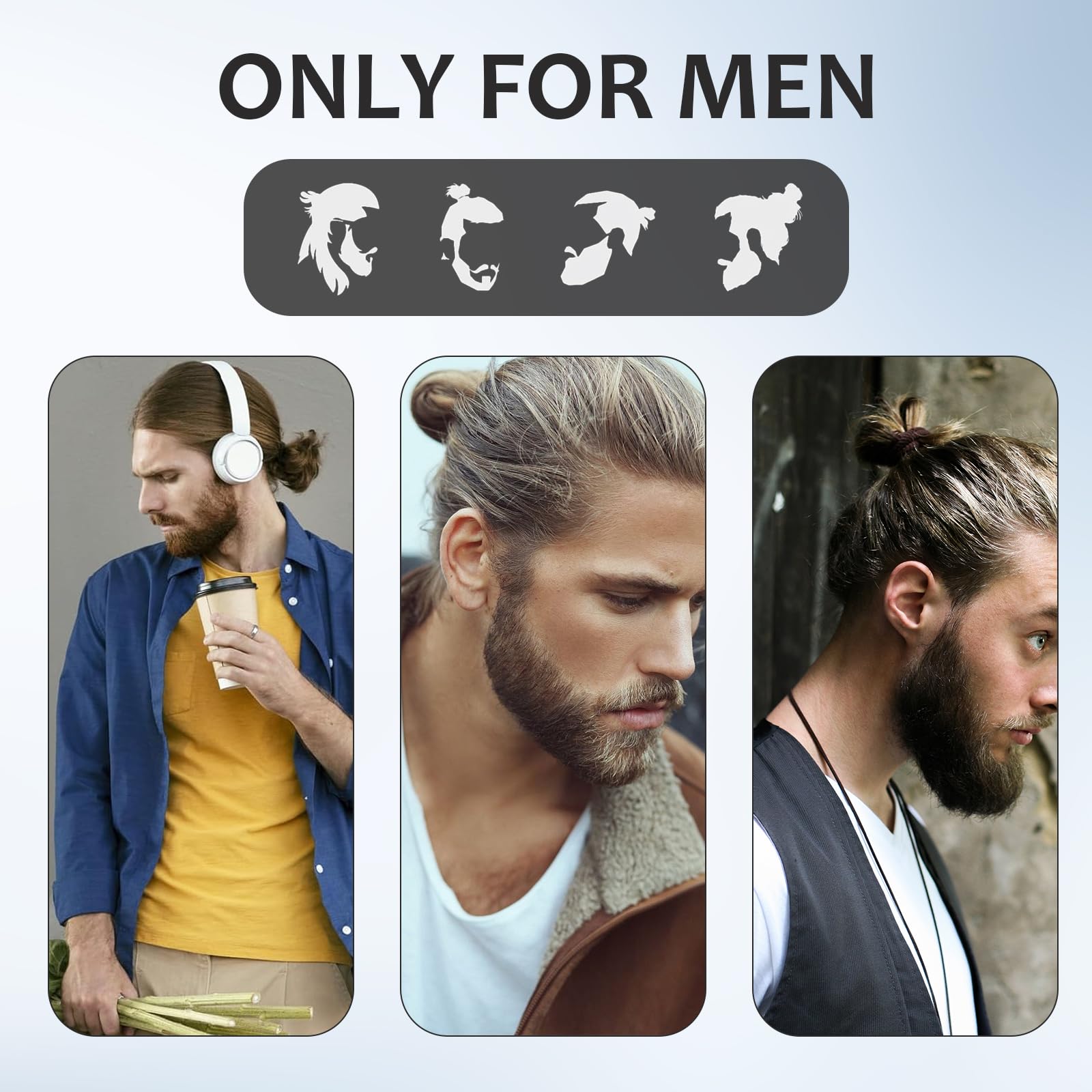 40 PCS Mens Hair Bands for Long Hair,Black Knotted Hair Ties for Guys,Curly Thick Male Hair Band,No Damage Crease Breakage Wide Mens Hair Ties,for Bun,Elastic Hair Bands,Ponytail - Image 3