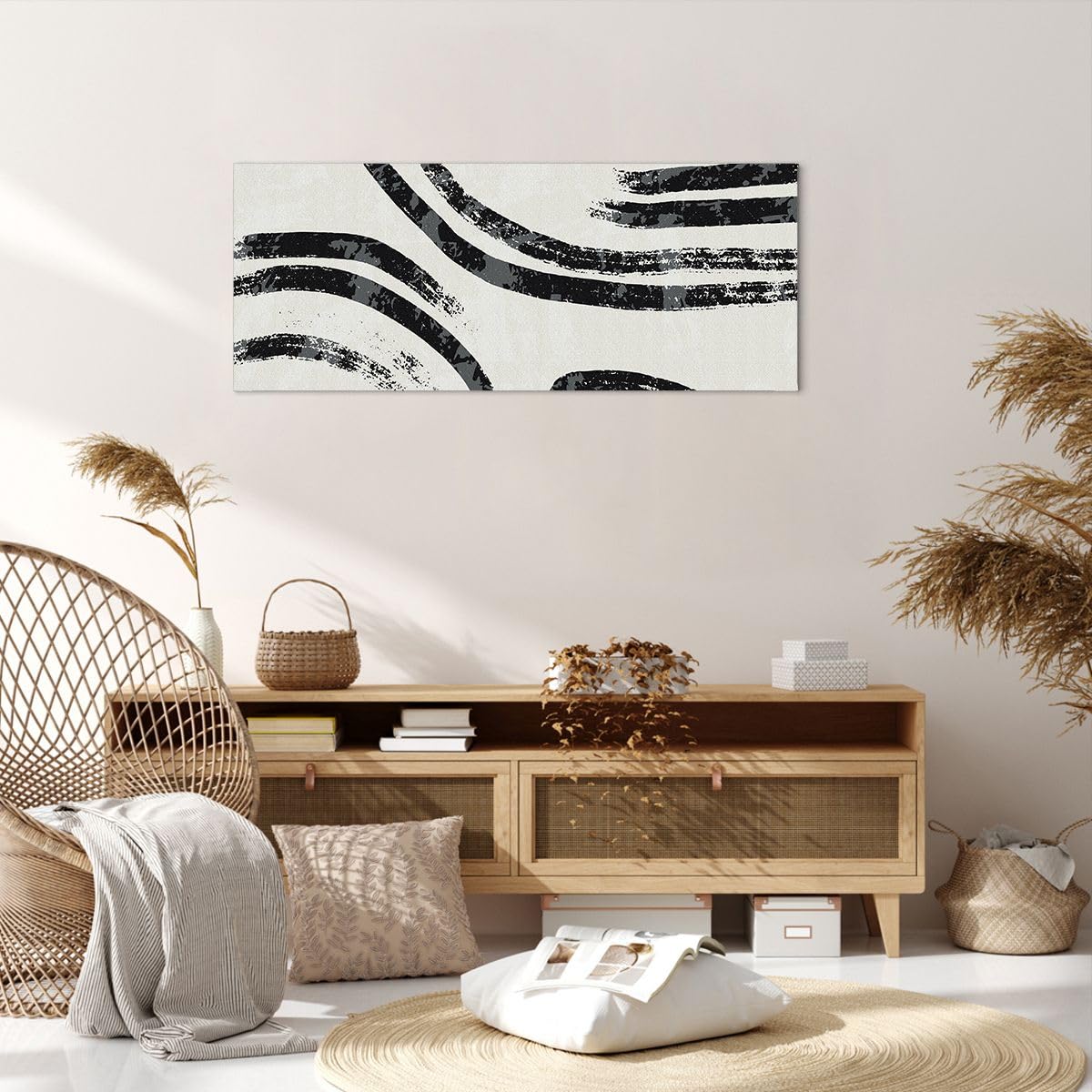 Impression sur Toile 100x40cm Tableaux Image Photo Minimalisme Portrait Ligne