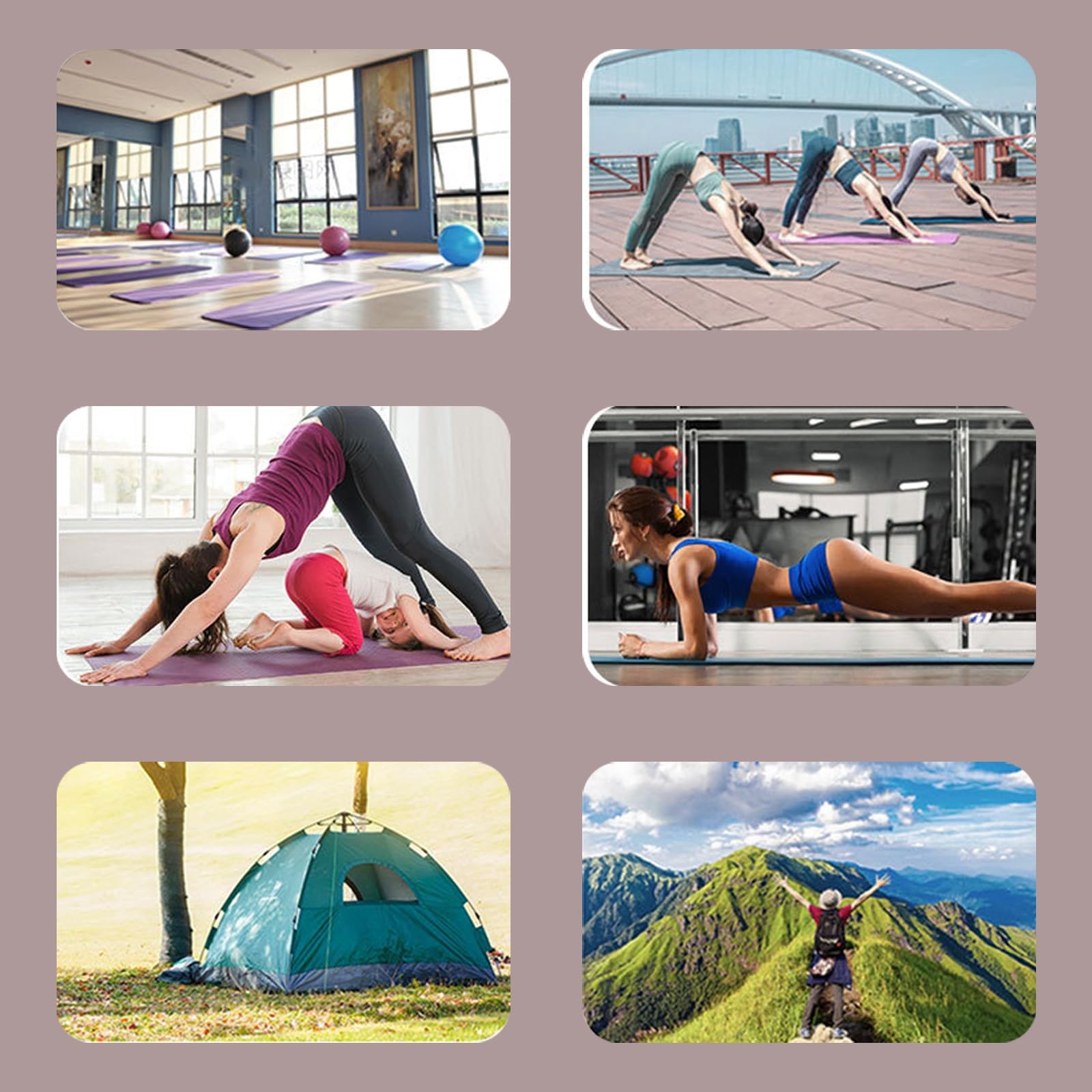 Pieghevole Tappetino Yoga Tappeto Allenamento Versatile Ecologico In Elastomero Termoplastico per Pilates Fitness Ginnastica Palestra Donne/Uomini Interno/Esterno