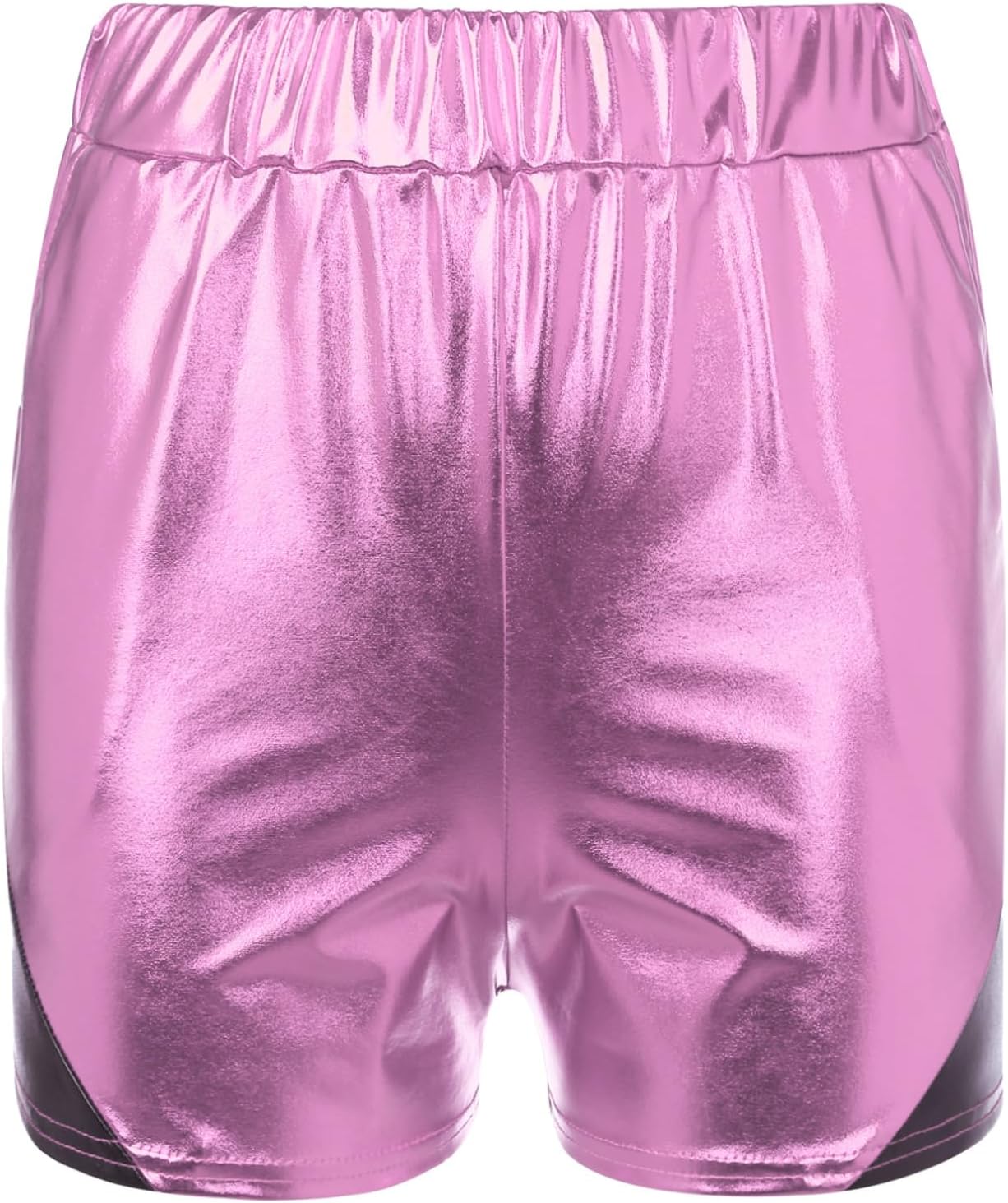Agoky Women's Shiny Metallic Booty Shorts High Elastic Waist Hot Pants Club Festival Dance Bottoms