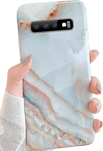 Miniatura 1 de J.west Funda para Galaxy S10 de 6.1 pulgadas, diseño de mármol brillante dorado brillante, diseño abstracto, ajuste delgado, resistente parachoques