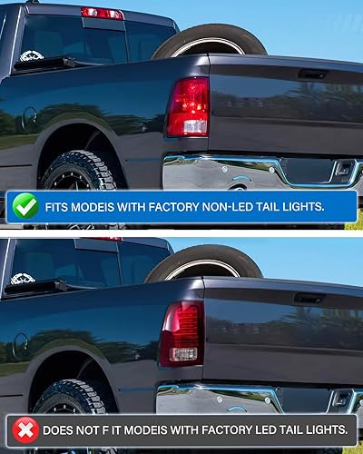 Miniatura 2 de Nilight Conjunto de luz trasera del lado del conductor para Dodge Ram 1500 2500 3500 2014 2015 2016 2017 2018 Dodge Ram 1500 2500 3500 reemplazo de