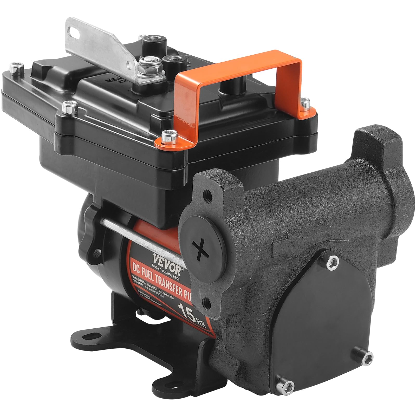 VEVOR Bomba Transferencia de Combustible 12V CC 15 GPM 1/4 HP Bomba de Transferencia de Diésel Eléctrica Portátil con Boquilla de Combustible Apagado Automático para Mezclas de Gasolina, Diésel