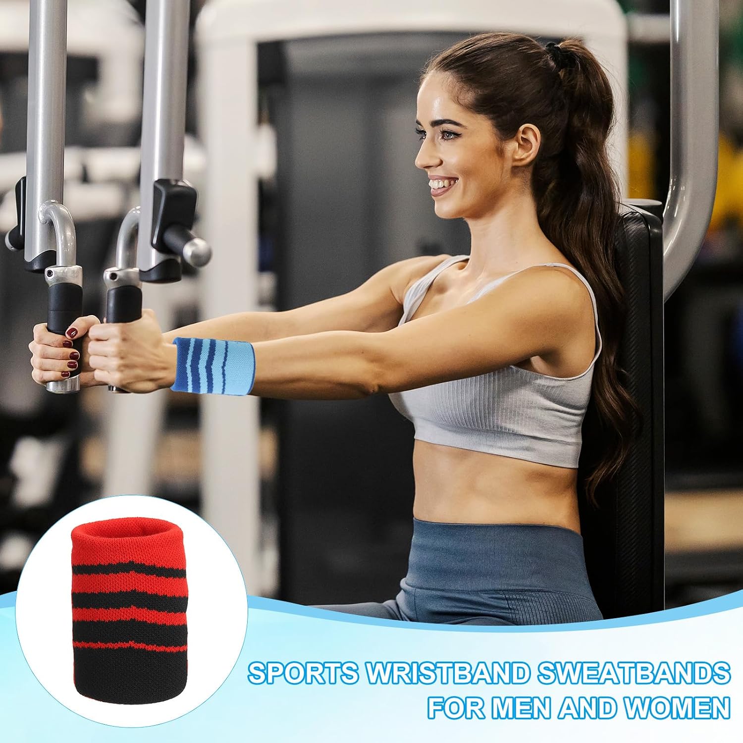 PATIKIL Sports Wristband Sweatbands for Men Women, Breathable Tennis Wrist Band Absorbent Sweat Band for Basketball Football Baseball Running Gym