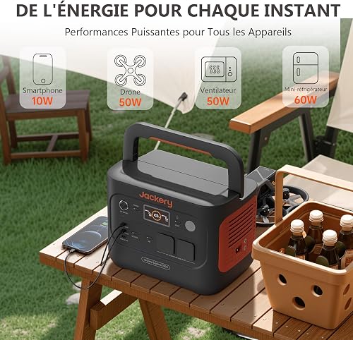 Jackery Explorer 1000 v2 Générateur Électrique Portable avec 200W Panneau Solaire, 1070Wh Batterie LFP, 1500W CA/100W USB-C Sortie, Charge Complète Rapide 1H via APP pour Plein Air,Camping-car,Urgence - 2