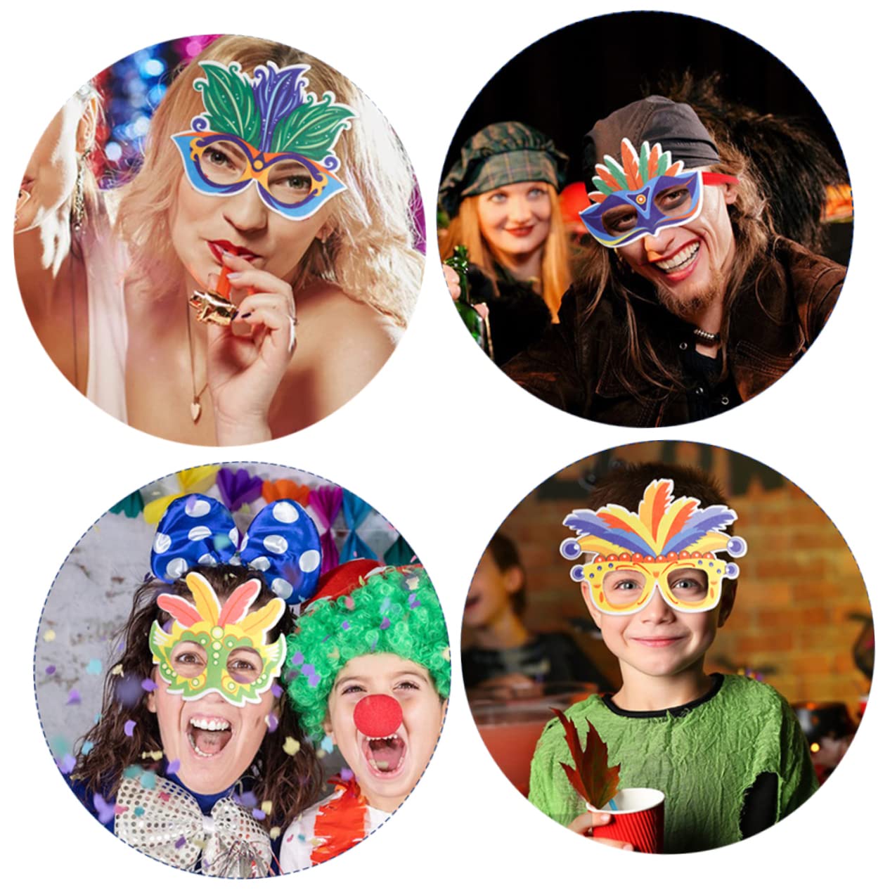 BESTYASH Montatura Per Occhiali Da Carnevale Regali Di Ballo Decorazione Del Costume Del Vestito Oggetti Di Scena Per Occhiali Da Festa Occhiali Da Festival Occhiali Colorati Plastica