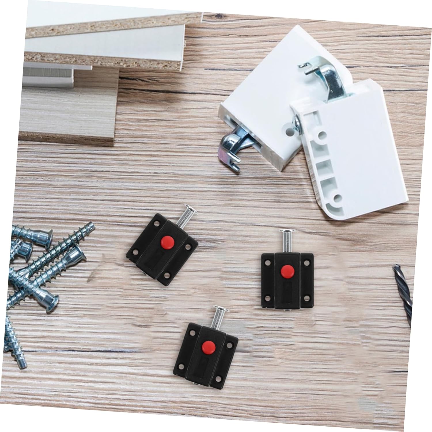 Zerodeko 30pcs Sliding Flush Barrel Latch Automatic Door Bolt Latch for Furniture Heavy Duty Spring Loaded for Closet Doors