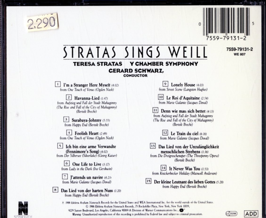 Stratas Sings Weill