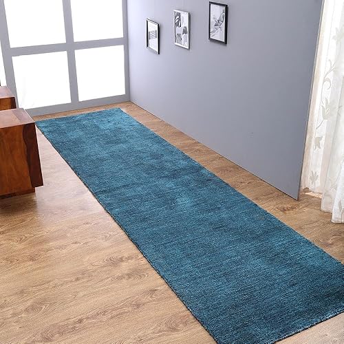 Miniatura 41 de Rugsotic Carpets Alfombra de Área Gabbeh de Lana Anudada a Mano 8'x10' Marrón Sólido L00111 Marrón,Verde,Beige,Azul / Patchwork,Camel,Carbón