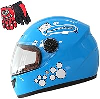 Vista 9 de Casco de motocicleta para niños con diseño de panda y guantes de carreras, certificación DOT