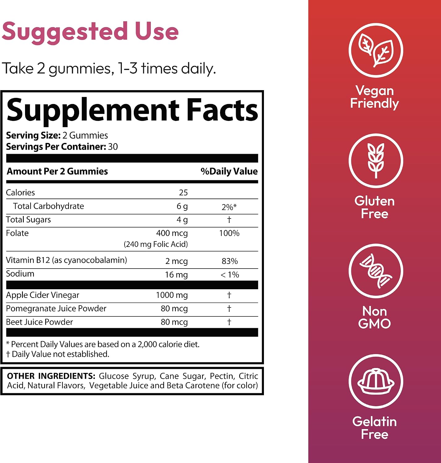 Justified Laboratories Pure Slim Keto ACV Gummies (1000 mg) - 60 Count, Pack of 5 - Formulated with Apple Cider Vinegar, Folate & Vitamin B12 - Non-GMO, Vegan, Gluten Free - 150 Servings