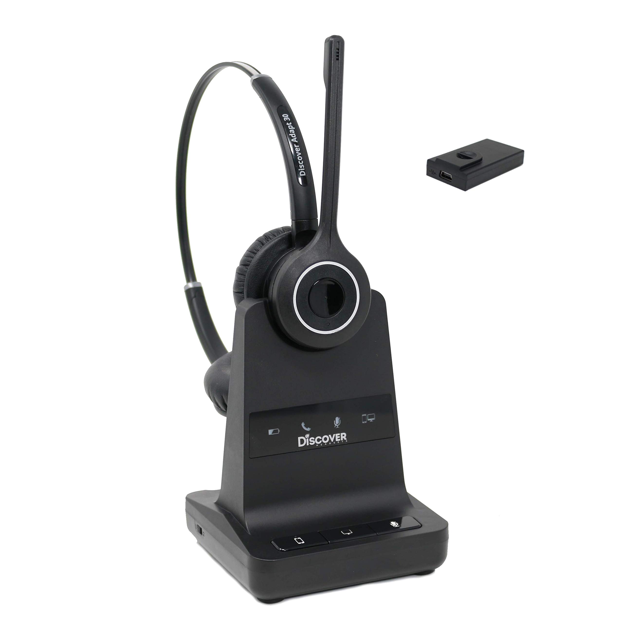 Discover Adapt 30 Wireless Headset System Bundle with DA200 USB Cartridge for Connectivity to Desk P