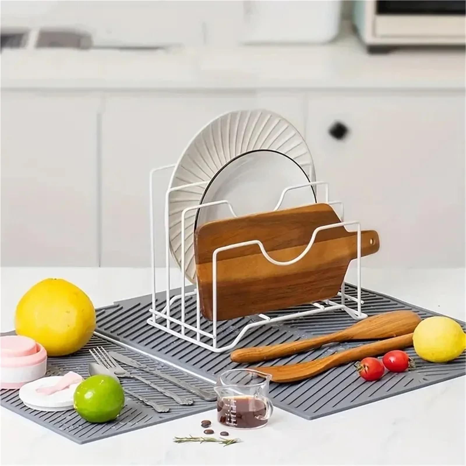 Silikon-Abtropfmatte, Abtropfmatte, zusammenklappbare Abtropfmatte, große Abtropfmatte, Abtropfmatte, hitzebeständiger Topf(Large)