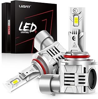 LASFIT 9005 LED Headlight Bulbs - 500% Ultra Bright LAair HB3 LED Bulbs, 6000K Cool White LED Conversion Kits, Perfect 360° Beam Pattern, 30000+ Hour Lifespan, Plug and Play and Non-Polarity(2 Bulbs)