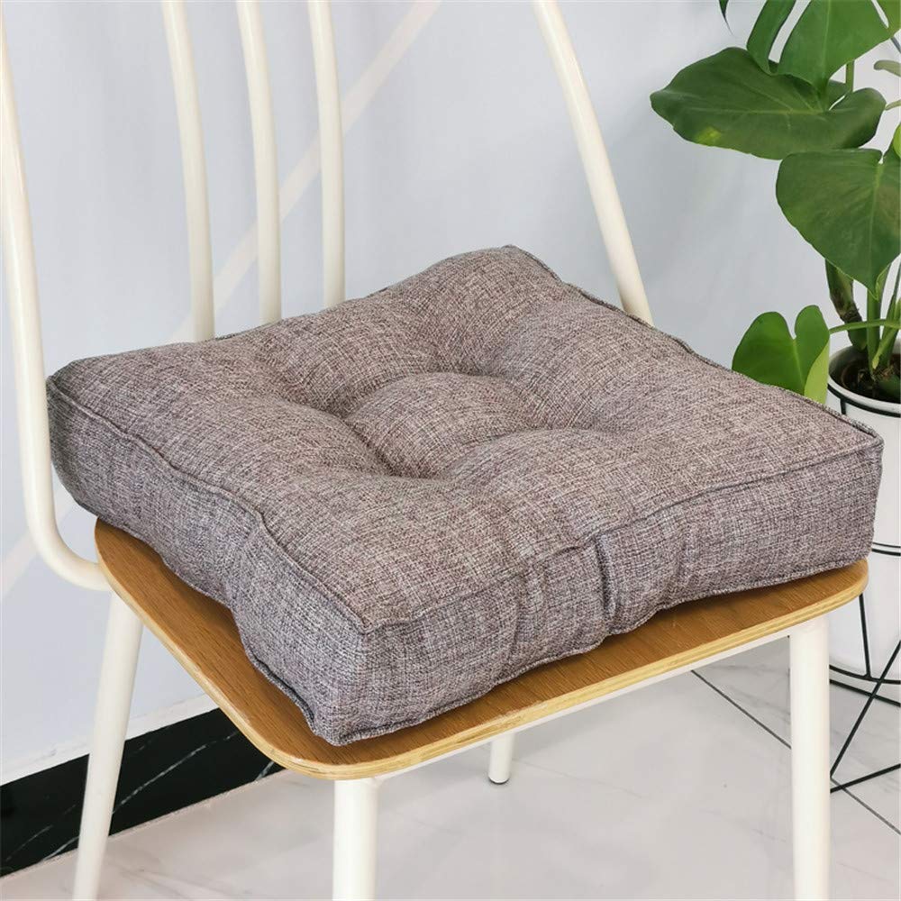 Treer-Shop Grey Treer Soft Seat Pads For Dining Chair, Imitation Linen Filling Padded Cushion Chair Seat Pads Armchair Cushion Thick Square Seat Cushions Fit For Home Office Car (Gray,40X40x9cm)